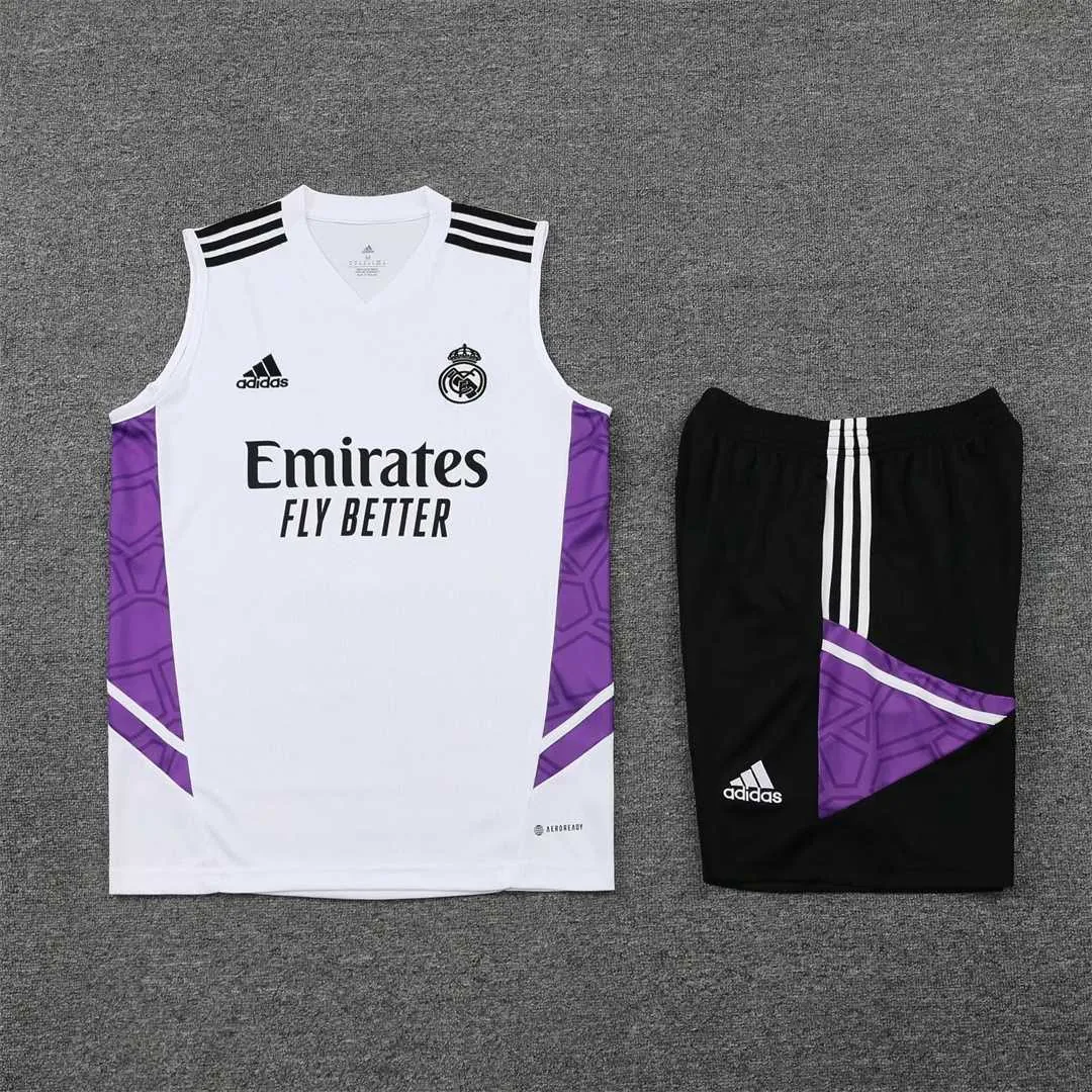 22-23 Real Madrid vest training suit kit White 7