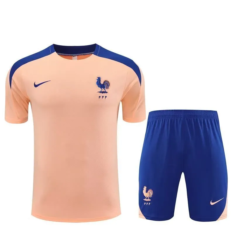25-26 France Gold Training Kits Football Tracksuits 3