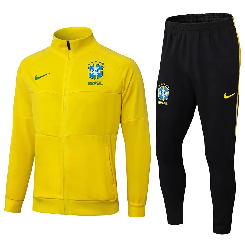 25-26 Brazil Yellow Football Tracksuit Long Jacket Suits 3