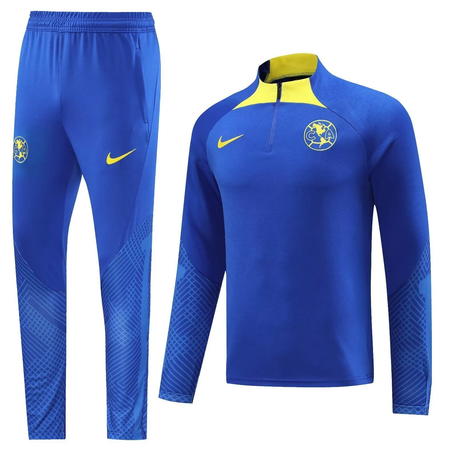 23-24 Club America Long Sleeve Blue Training Suits Soccer Jerseys Yupoo 3