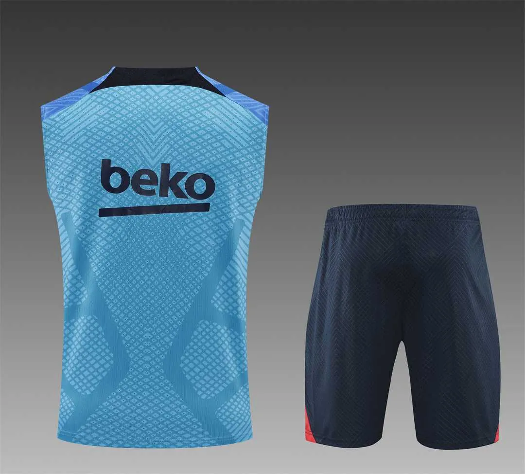 22-23 Barcelona vest training suit kit blue 12