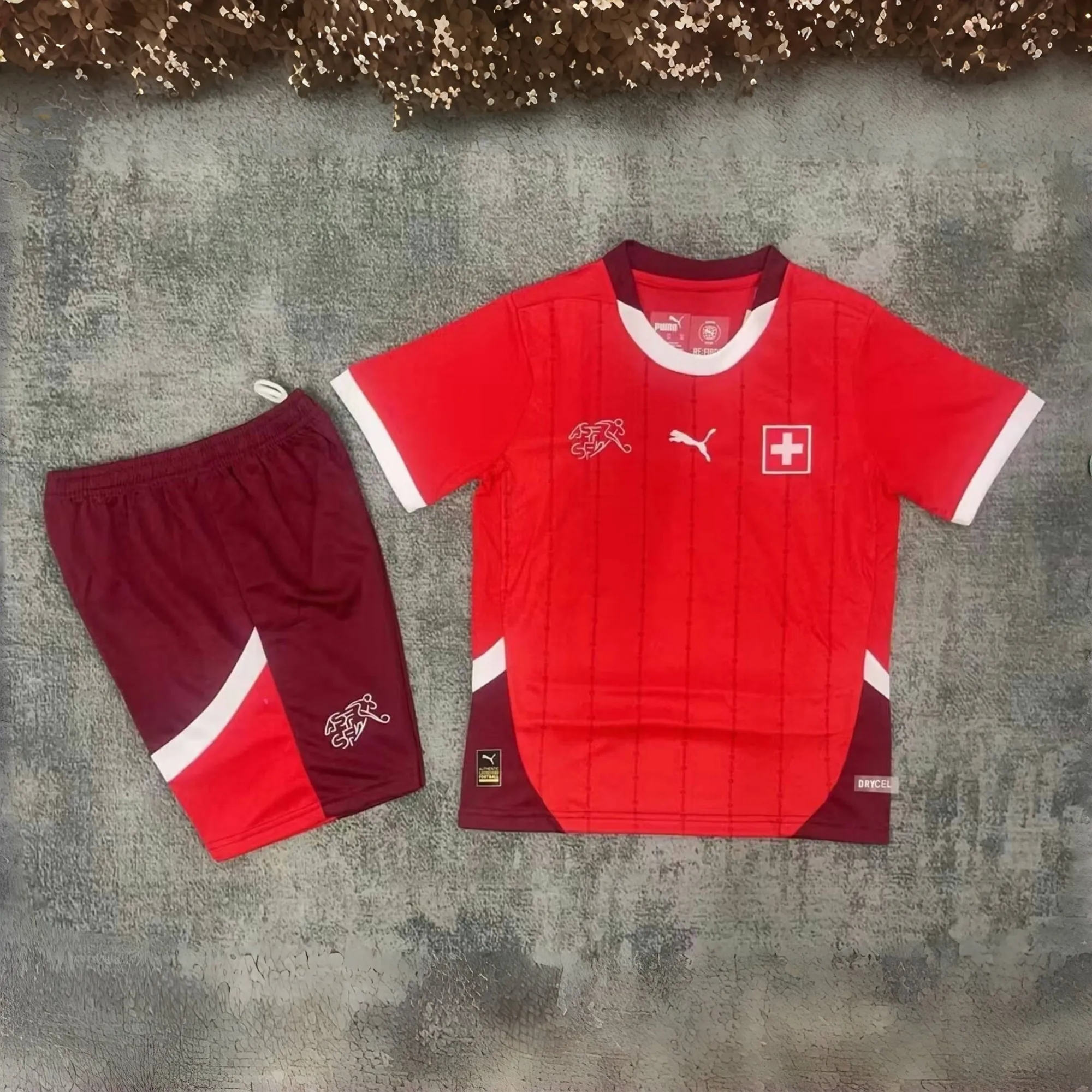 2024 Switzerland Home Kid Kits UEFA Euro Youth Apparels Football AAAAJersey Supplier 6