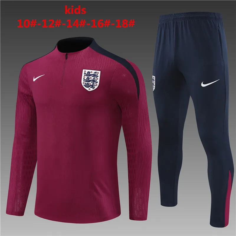 2024 England Kids Player Long Sleeve Training Suit Football Shirts 1