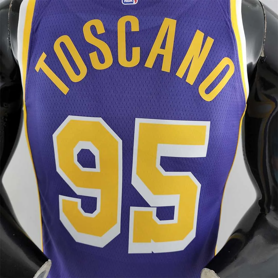 TOSCANO #95 Los Angeles Lakers Purple NBA Jersey 3