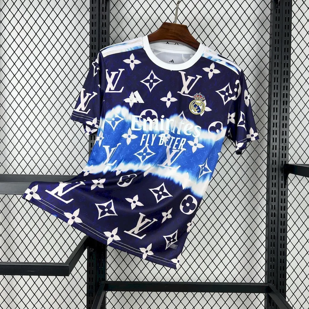 25-26 Real Madrid x LV Navy&Blue Special Edition Shirt AAAAJersey Dropship Yupoo 5