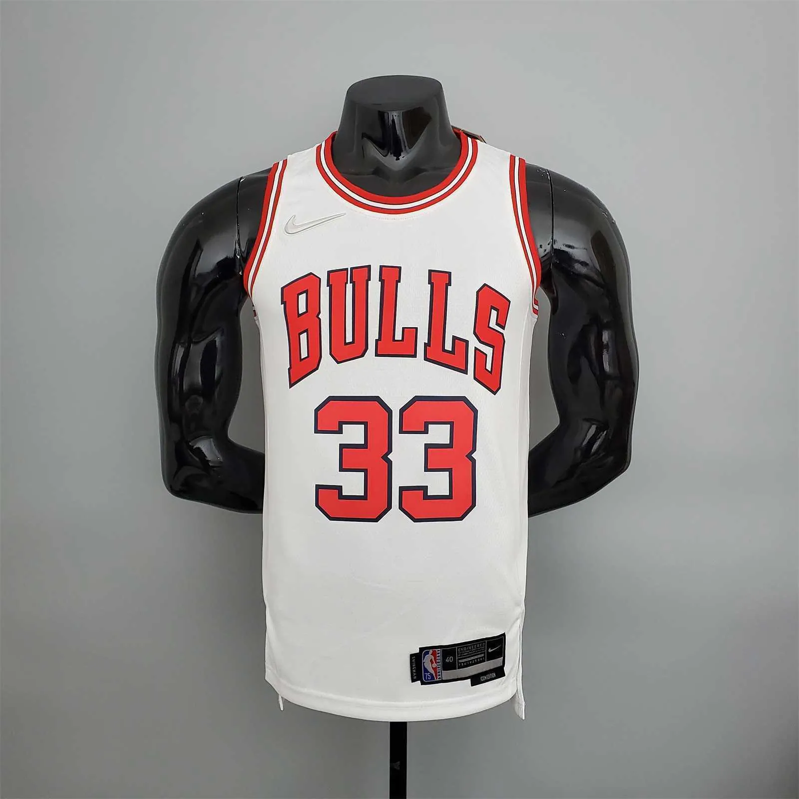 75th Anniversary Pippen #33 Bulls White 9