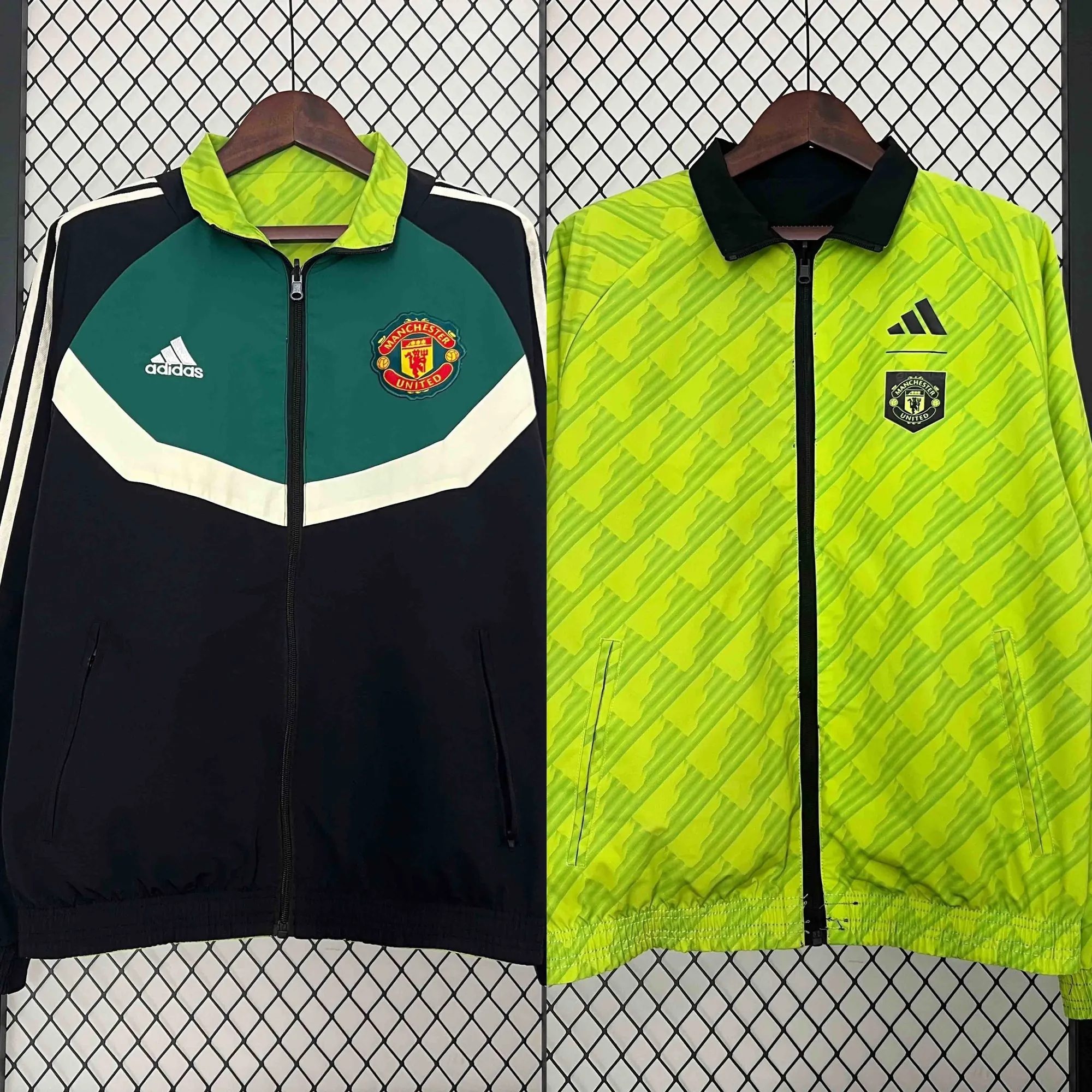 2024 Manchester United Trench Coat Reversible Windbreaker Double-Sides Jacket 8