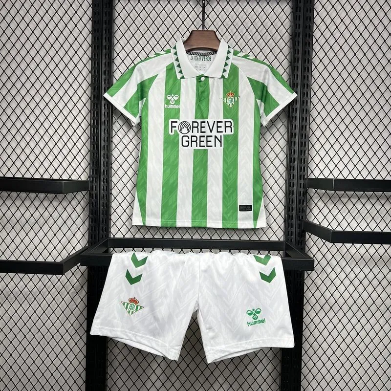 24-25 Real Betis Home Kid Kits Youth Apparels Football AAAAJersey Yupoo 9