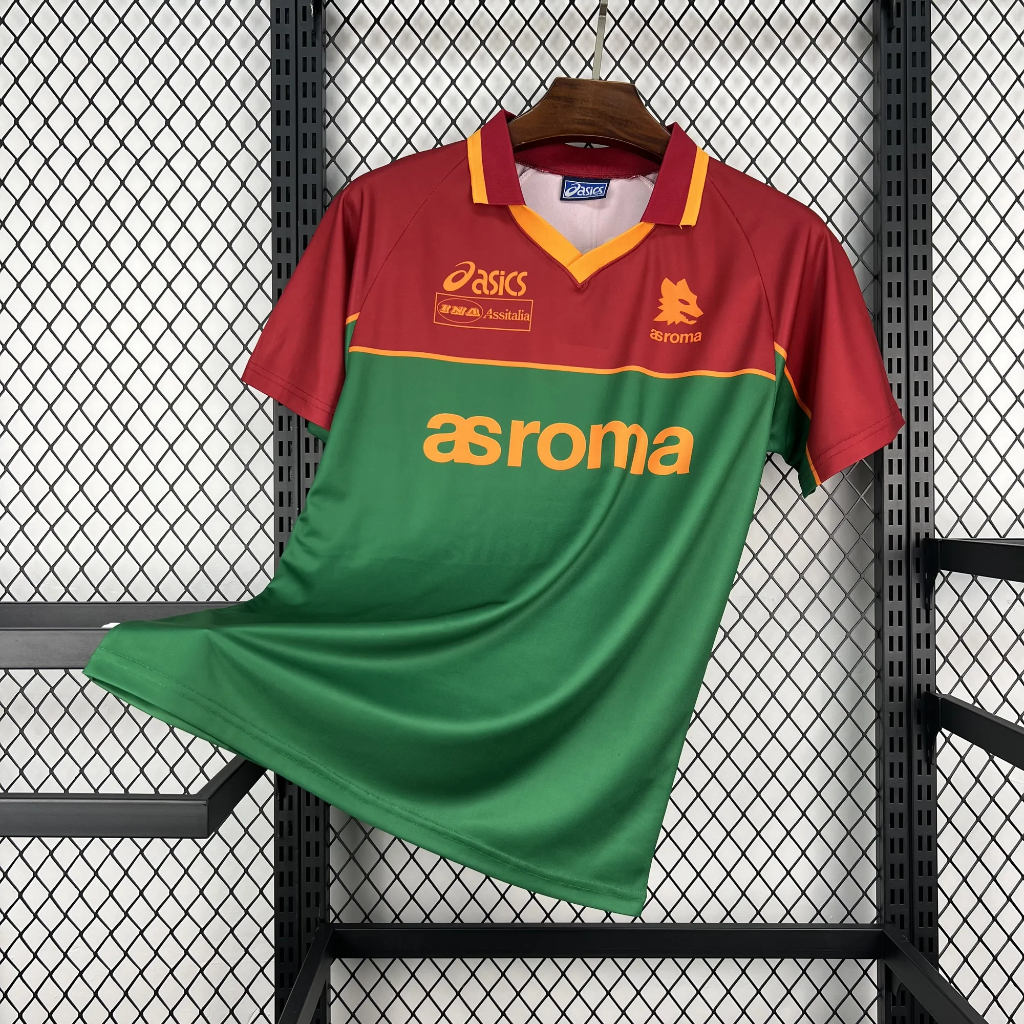 95-96 AS Roma Retro Mens Pre-Match Kit Vintage Soccer T-Shirt AAAAJersey Supply Yupoo 6 2