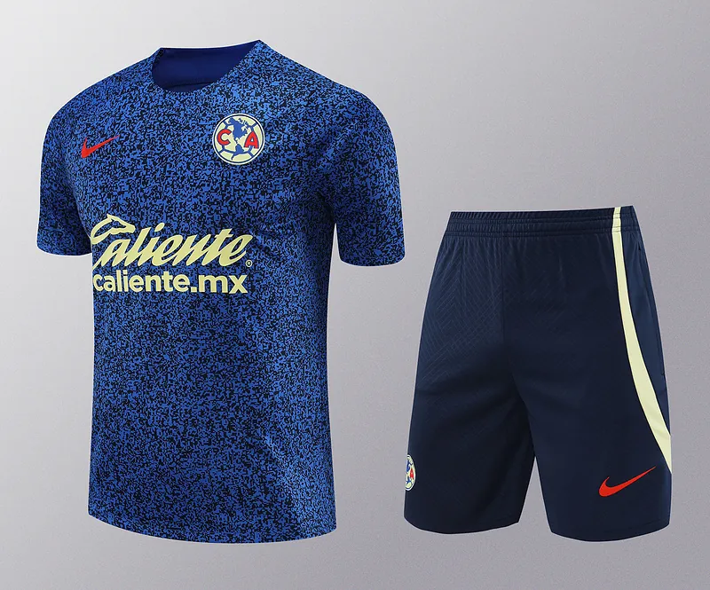 24-25 Club America Training Suits Cyan-Blue Kits Soccer Jerseys Yupoo 3