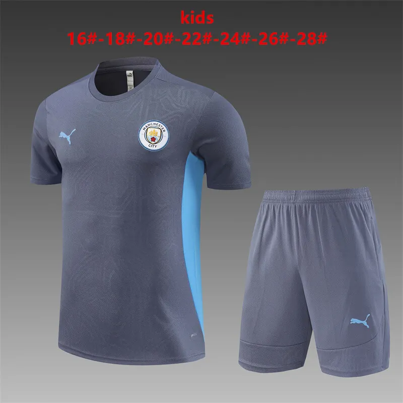 24-25 Manchester City Kids Training Soccer Jerseys Football Shirts 1