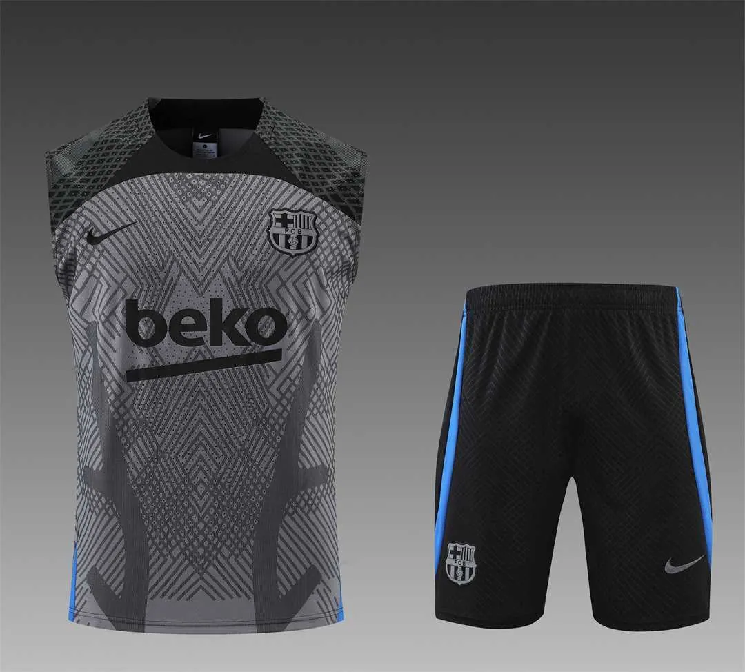 22-23 Barcelona vest training suit kit grey 13
