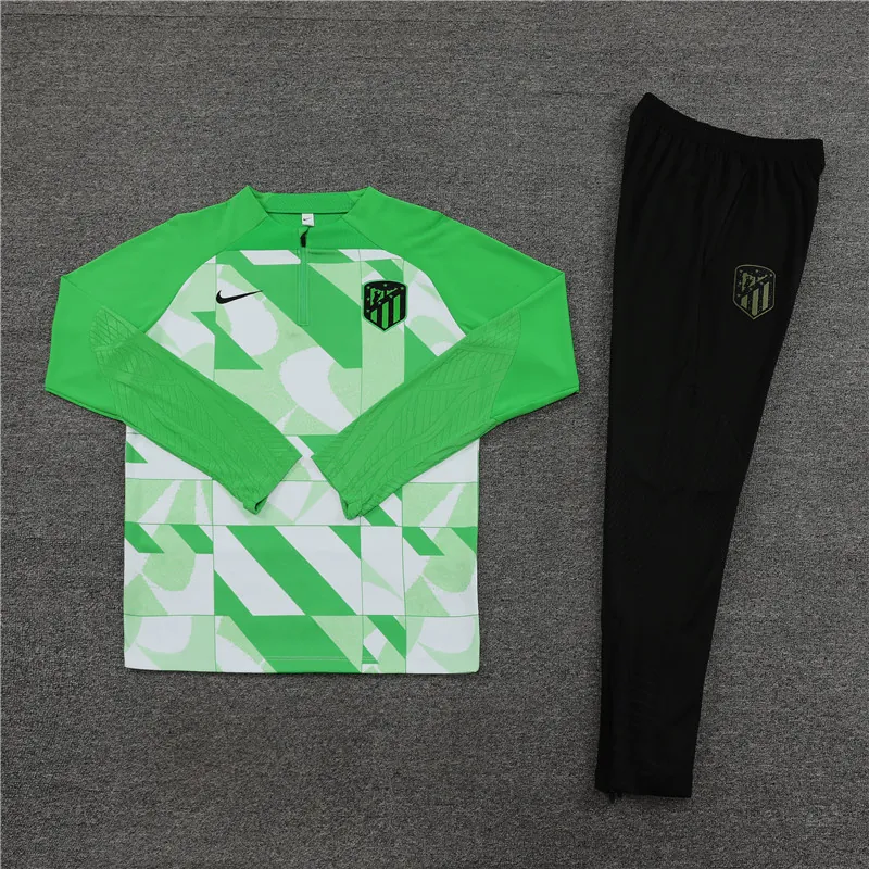 23-24 Atletico Madrid Long Sleeve Green Zipper Training Suits Jersey Supplier Yupoo 1