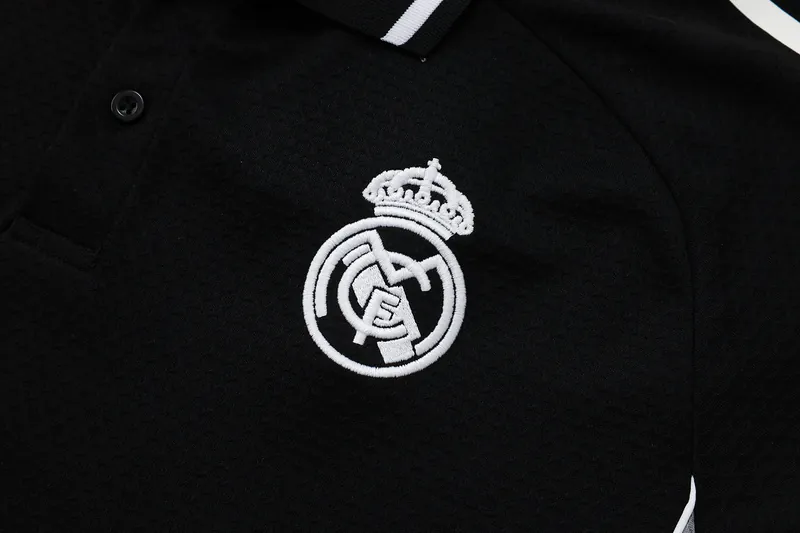 25-26 Real Madrid Polo Black Training Kits Football Tracksuits 1