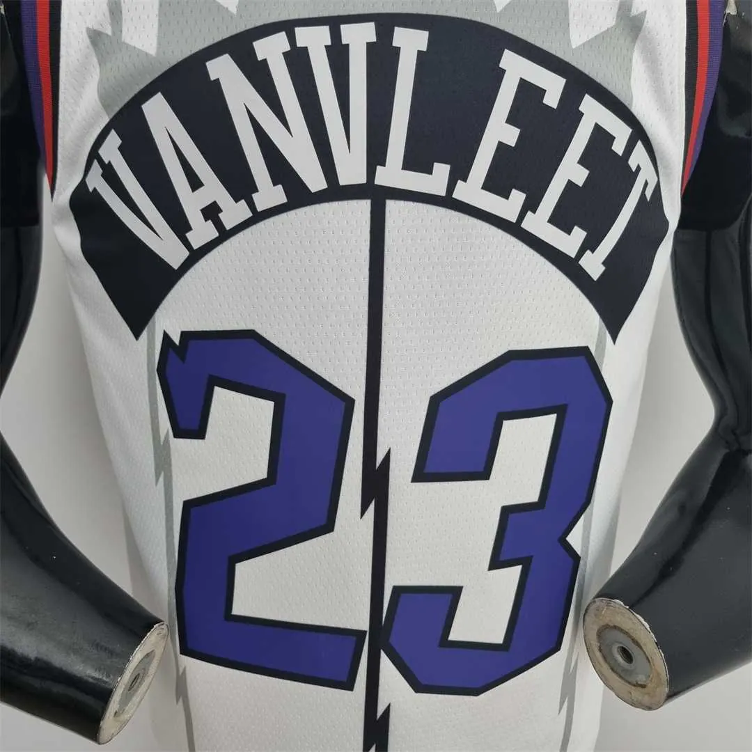 Toronto Raptors VANVLEET#23 White NBA Jersey 4