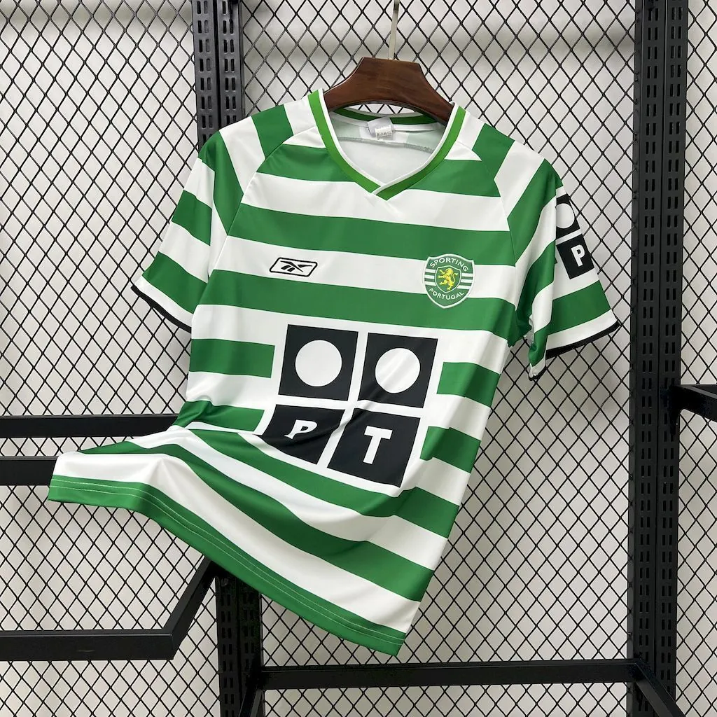 03-04 Sporting Lisbon Home Retro Kit Vintage Shirt AAAAJersey Supplier Yupoo 6