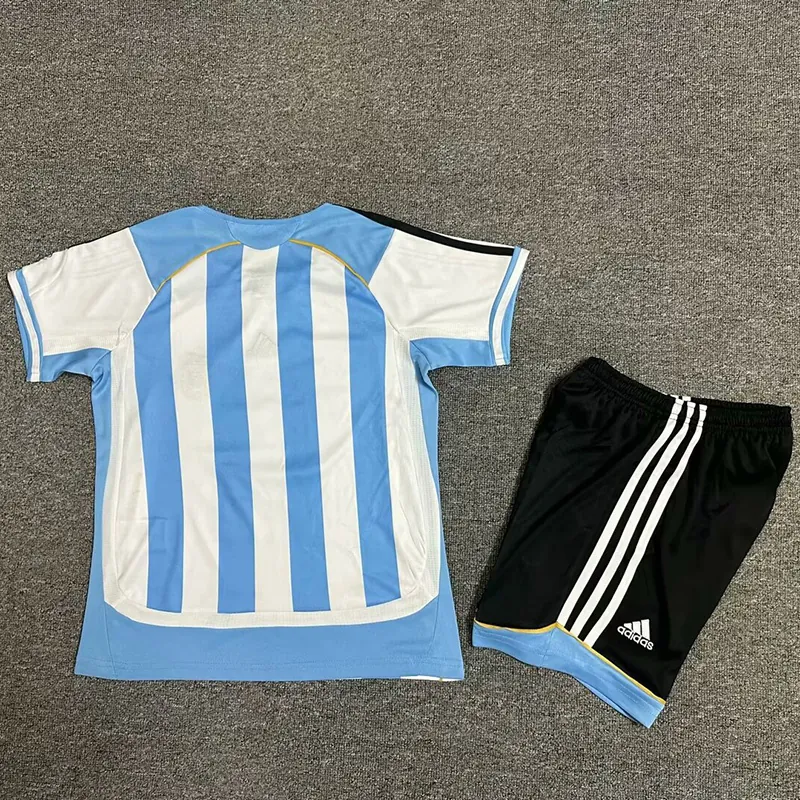 2006 Argentina Home Retro Kid Kits Youth Apparels Soccer AAAAJersey Yupoo 1