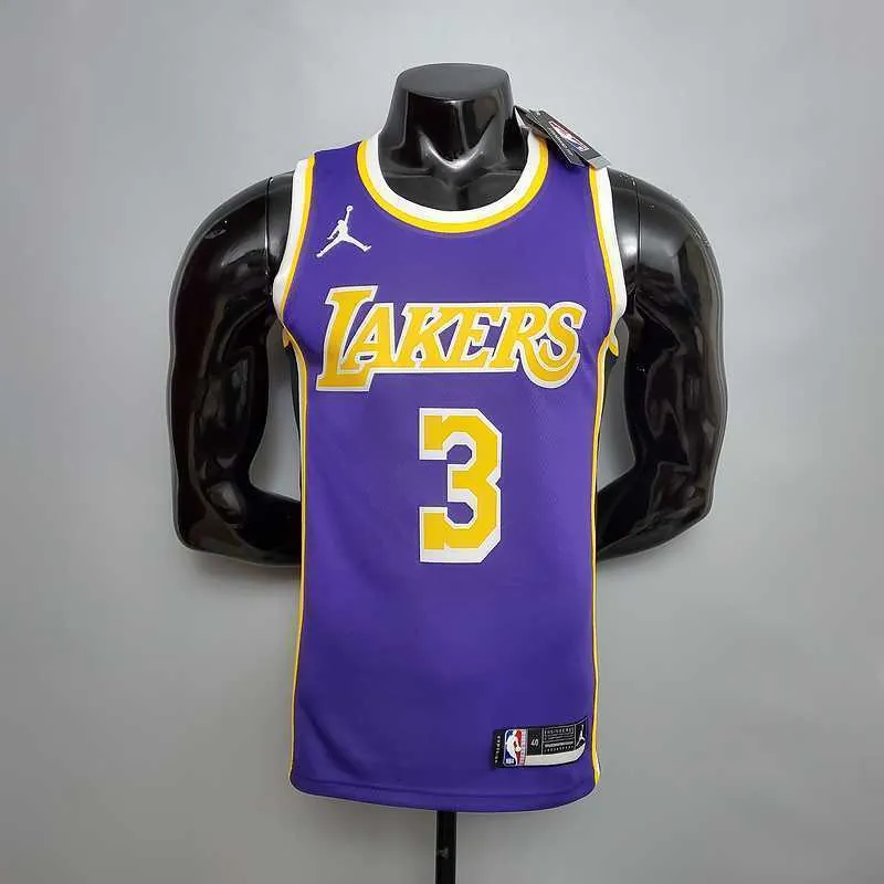 New Lakers Jordan DAVIS#3 Theme Purple Round Neck 9