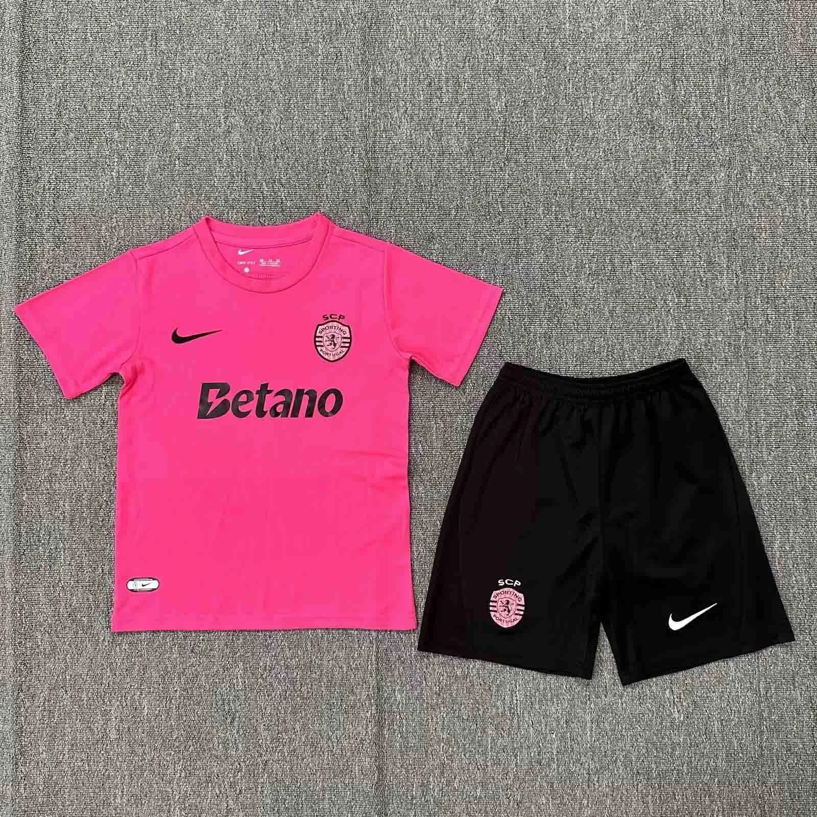 24-25 Sporting Lisbon Pink Kids Kits Youth Apparels AAAAJersey Supplier Yupoo 2