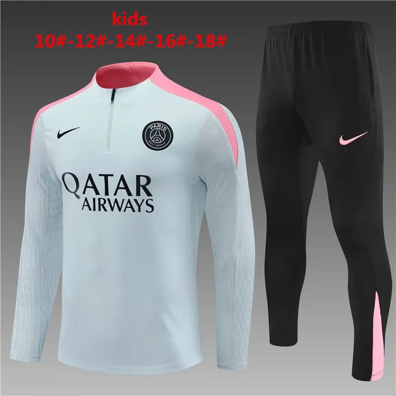 24-25 PSG Kids Player Long Sleeve Training Suit Football Shirts 1