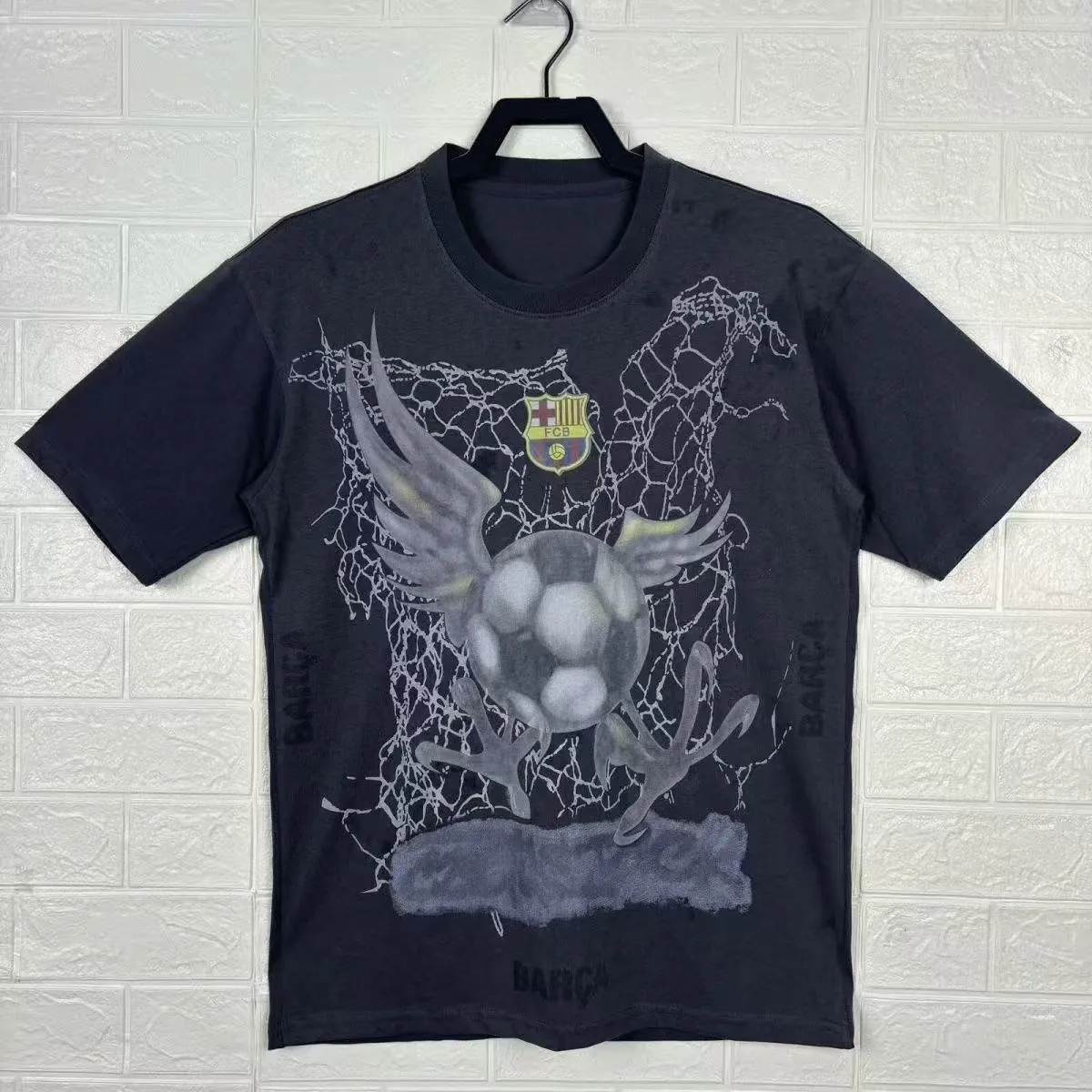 2025 New Barcelona Travis Commemorative Edition Loose Short Sleeve Casual T-Shirt 3