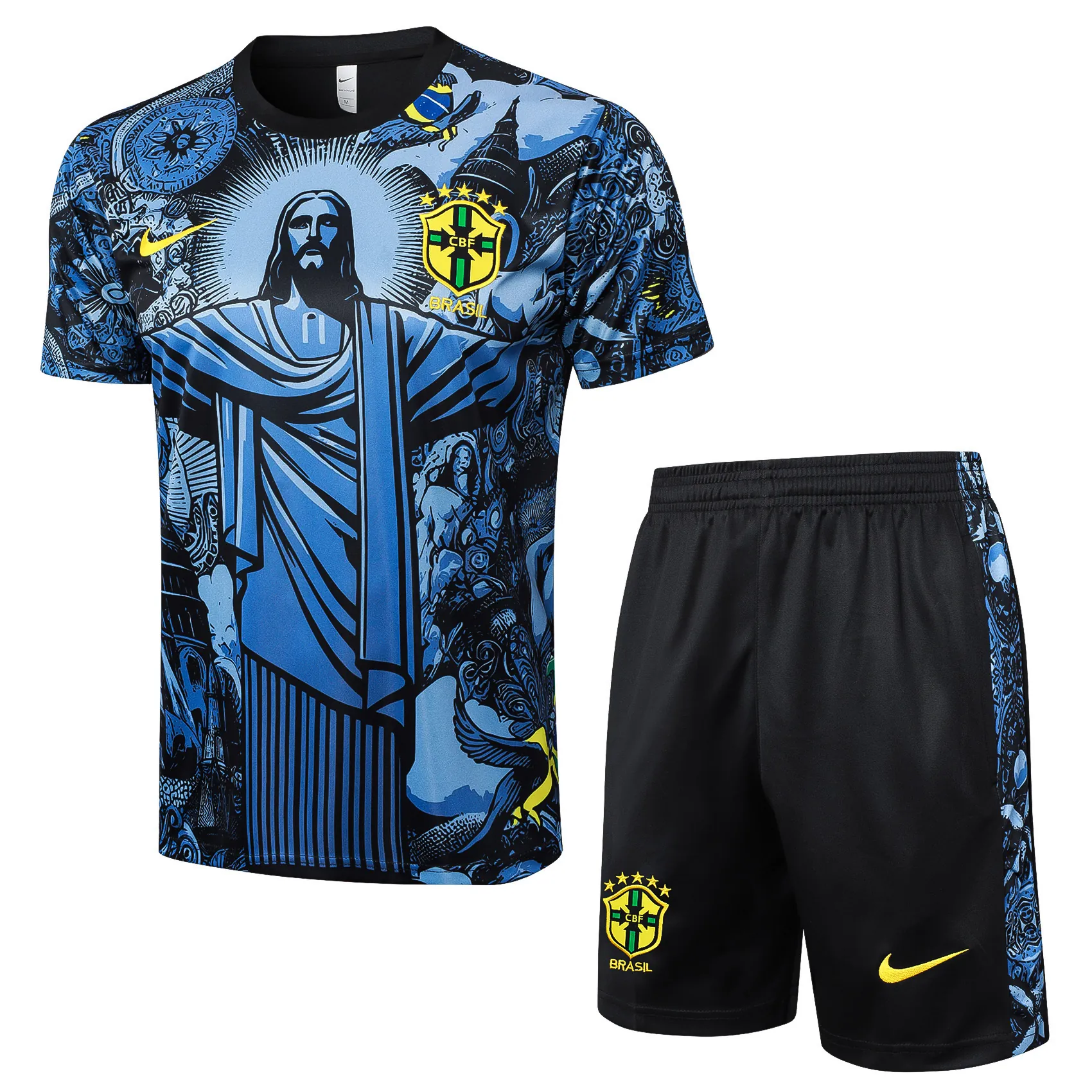 2024 Brazil Christ the Redeemer Blue Special Edition Kit Soccer AAAAJersey Yupoo 3