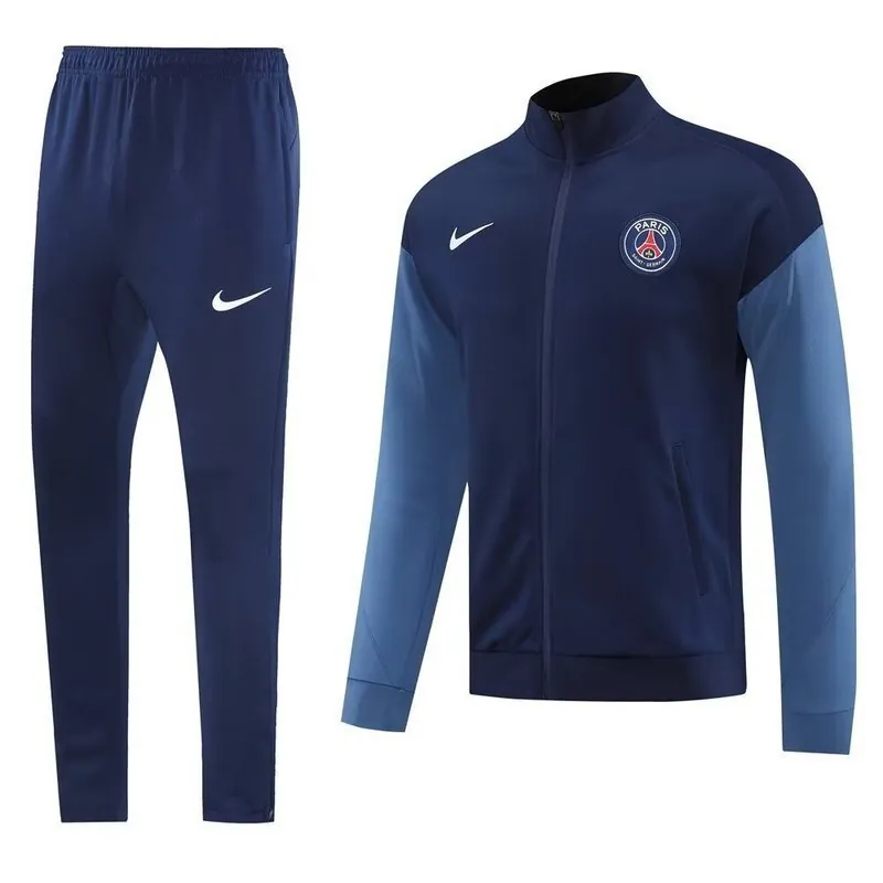 25-26 PSG Navy&Blue Tracksuits White Long Jacket Suits 3