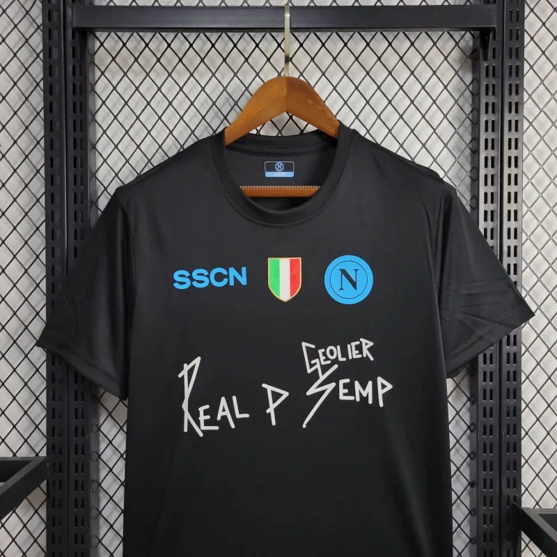 23-24 Napoli × Geolier Special Edition Black Kit Jersey Supplier Yupoo 3