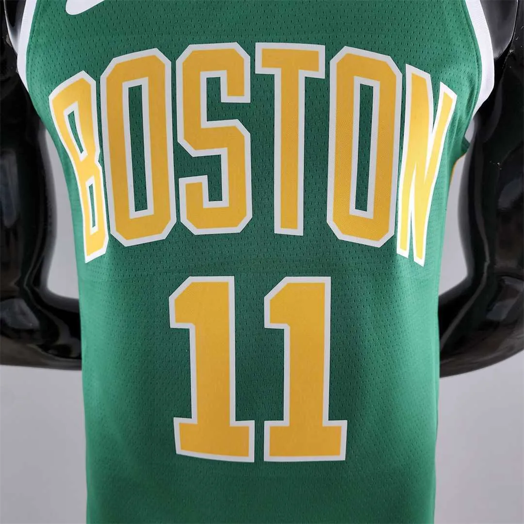 Boston Celtics IRVING#11 Green Gold NBA Jersey 5