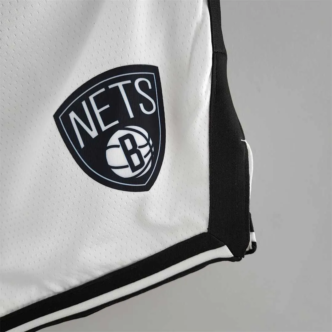 75th anniversary Brooklyn Nets White NBA shorts 5