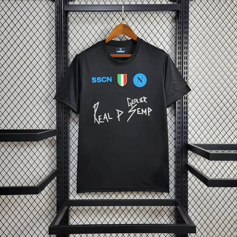 23-24 Napoli × Geolier Special Edition Black Kit Jersey Supplier Yupoo 7