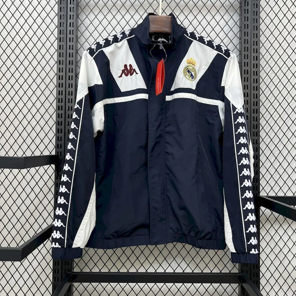 25-26 Real Madrid x Kappa OG Style Navy Windbreaker Jacket AAAAJersey Supplier Yupoo 7