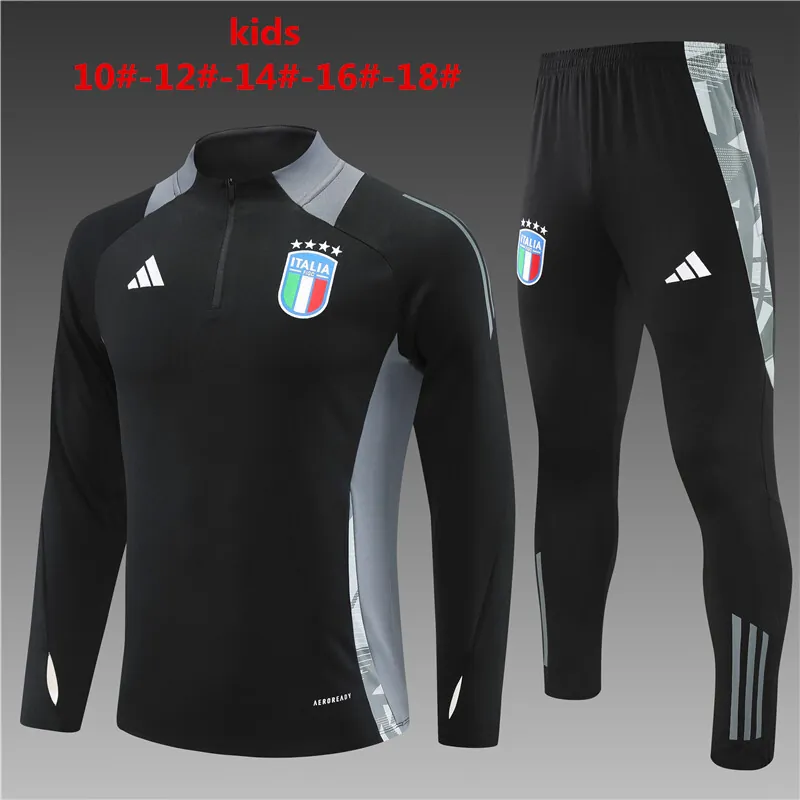 2024 Italy Kids Long Sleeve Training Suit Football Shirts 1