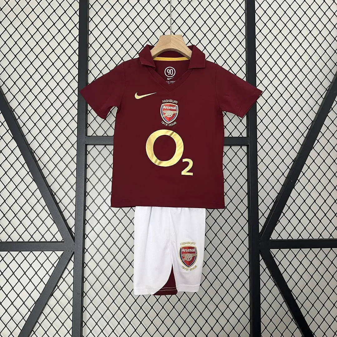 05-06 Arsenal Home Retro Kids Kits Children Shirt Cheap Jerseys Yupoo 9