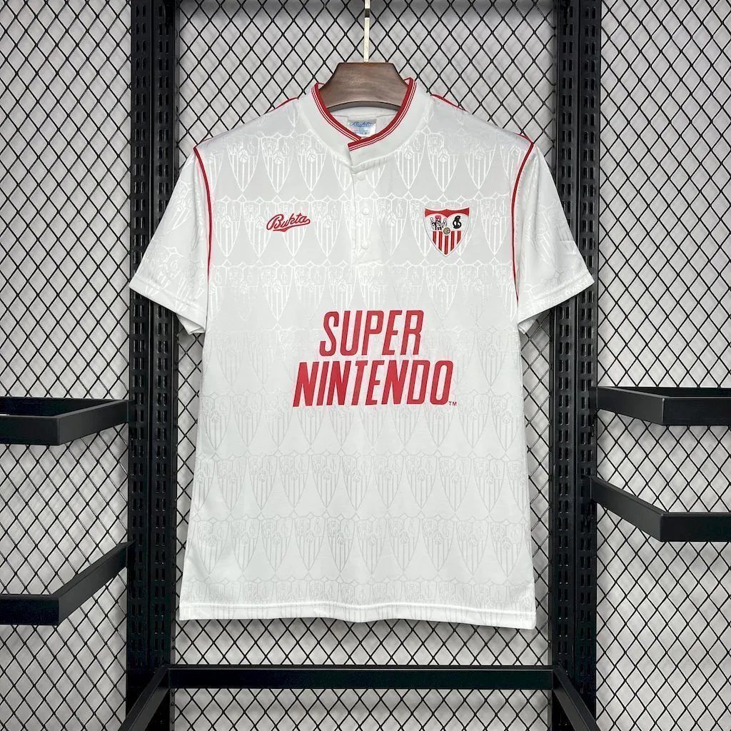91-92 Sevilla Home Retro Kit Vintage Shirt Soccer AAAAJersey Yupoo 6