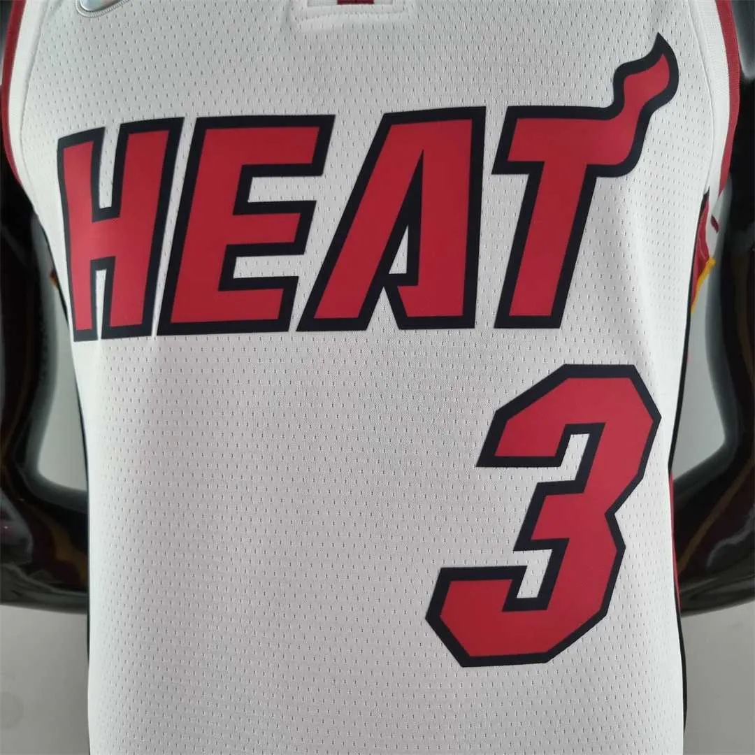 75th Anniversary Miami Heat WADE #3 White NBA Jersey 1