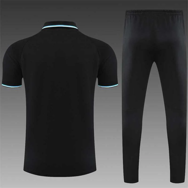 Polo Marseille black with grey-stripe 1