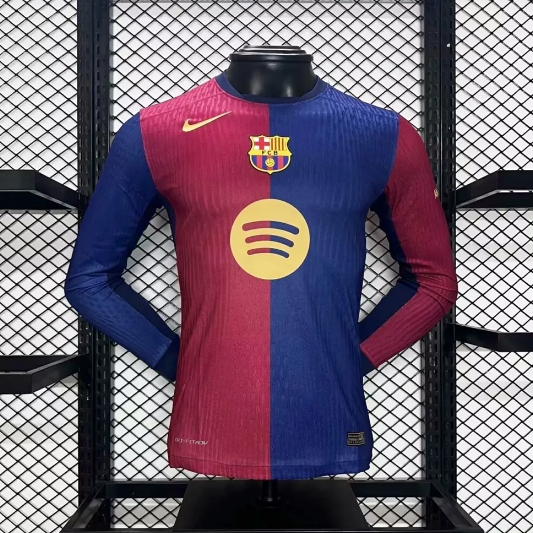 24-25 Barcelona Home Long Sleeve Kit Player Version Shirt Soccer AAAAJersey Yupoo 3