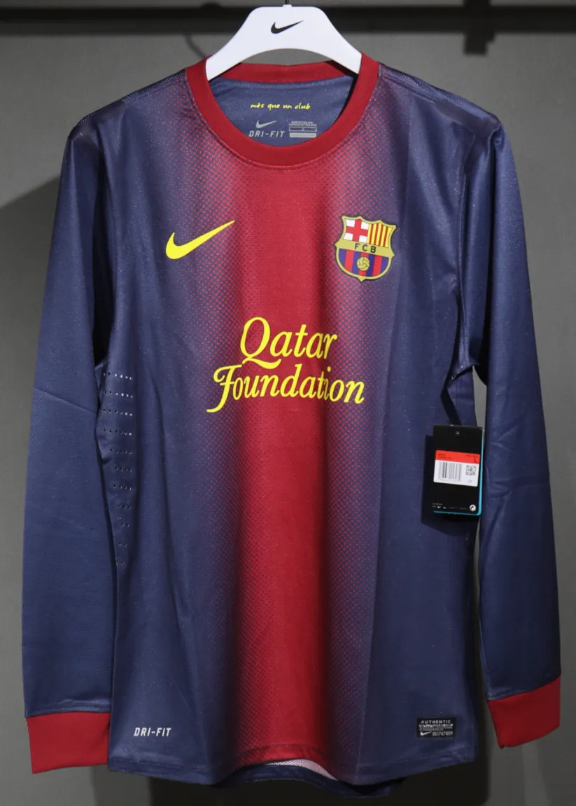 12-13 Barcelona Home Retro Kit Vintage Player Version Long Sleeve Shirt AAAAJersey Dropship Yup 6