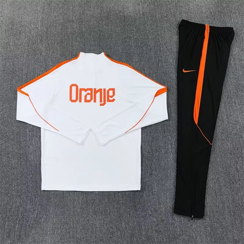 2026 Netherlands Mens Kit White Half Pull Training Suit Yupoo 7 2