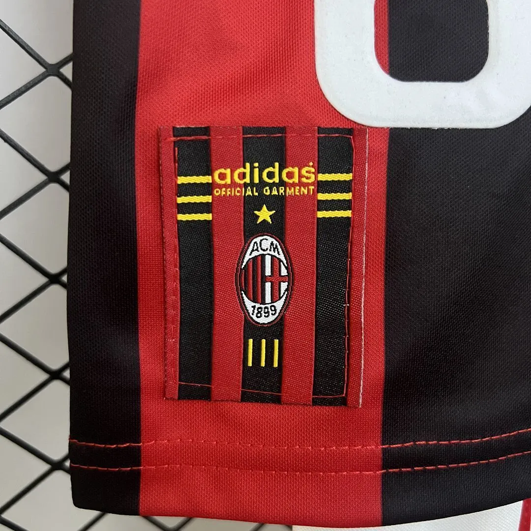 98-99 AC Milan Home Retro Kid Kits Youth Apparels Sport AAAAJersey Yupoo 1