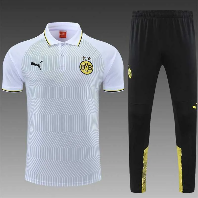 Polo Dortmund grey and white stripes 2