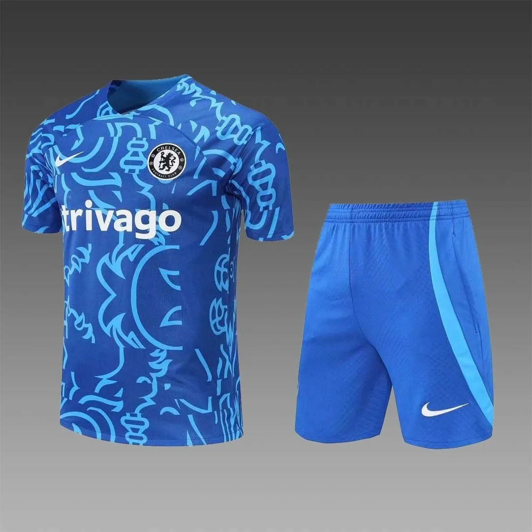 22-23 Chelsea training suit Short Sleeve kit Blue Camo 19