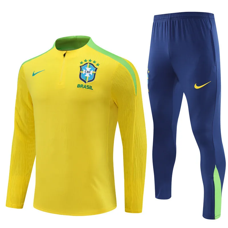 2024 Brazil Player Long Sleeve Training Suit Football Shirts 4