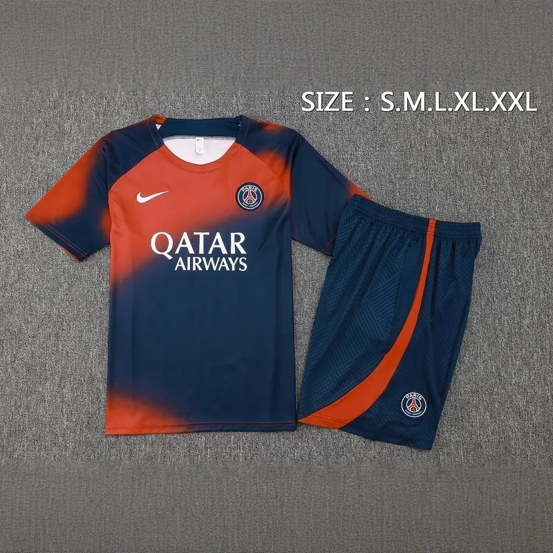 23-24 PSG Pre-Match Kits Red&Navy Training Suits Cheap Jerseys Yupoo 2
