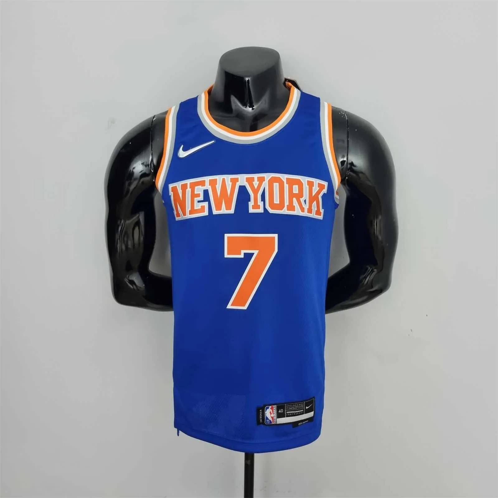 75th Anniversary Anthony #7 New York Knicks Blue NBA Jersey 9
