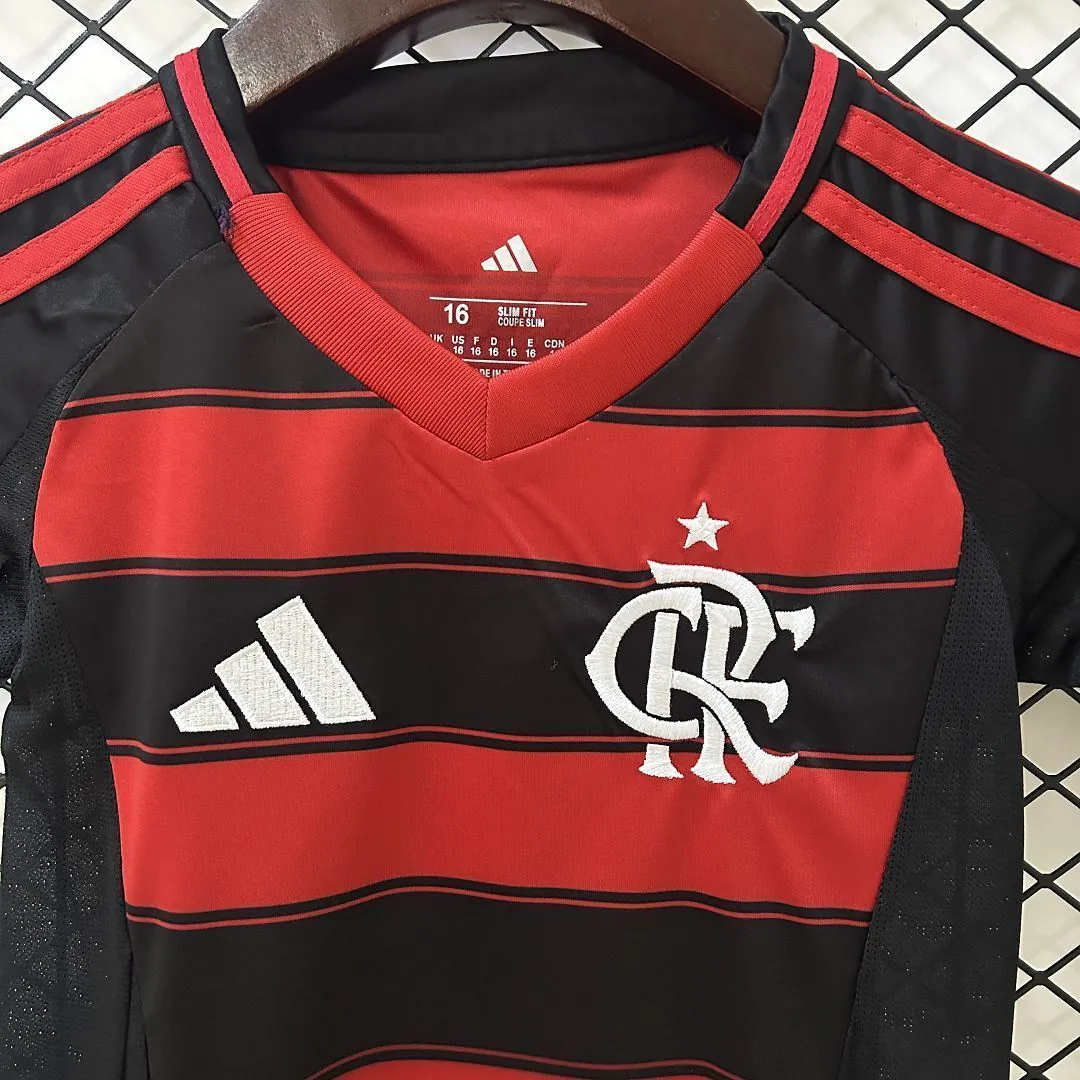 25-26 Flamengo Home Kid Kits Youth Apparels AAAAJersey Dropship Yupoo 3