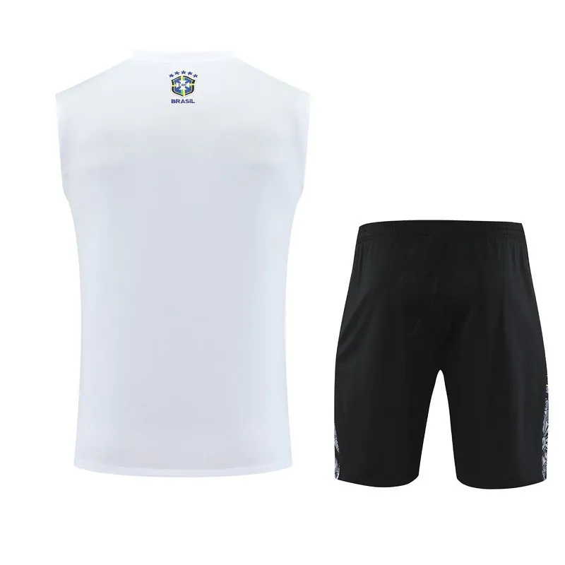 25-26 Brazil White Jesus Training Kits Football Vest Suits 5