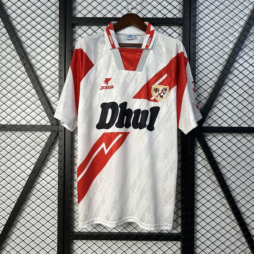 94-95 Rayo Vallecano Home Retro Kit Vintage Shirt Soccer AAAAJersey Yupoo 8