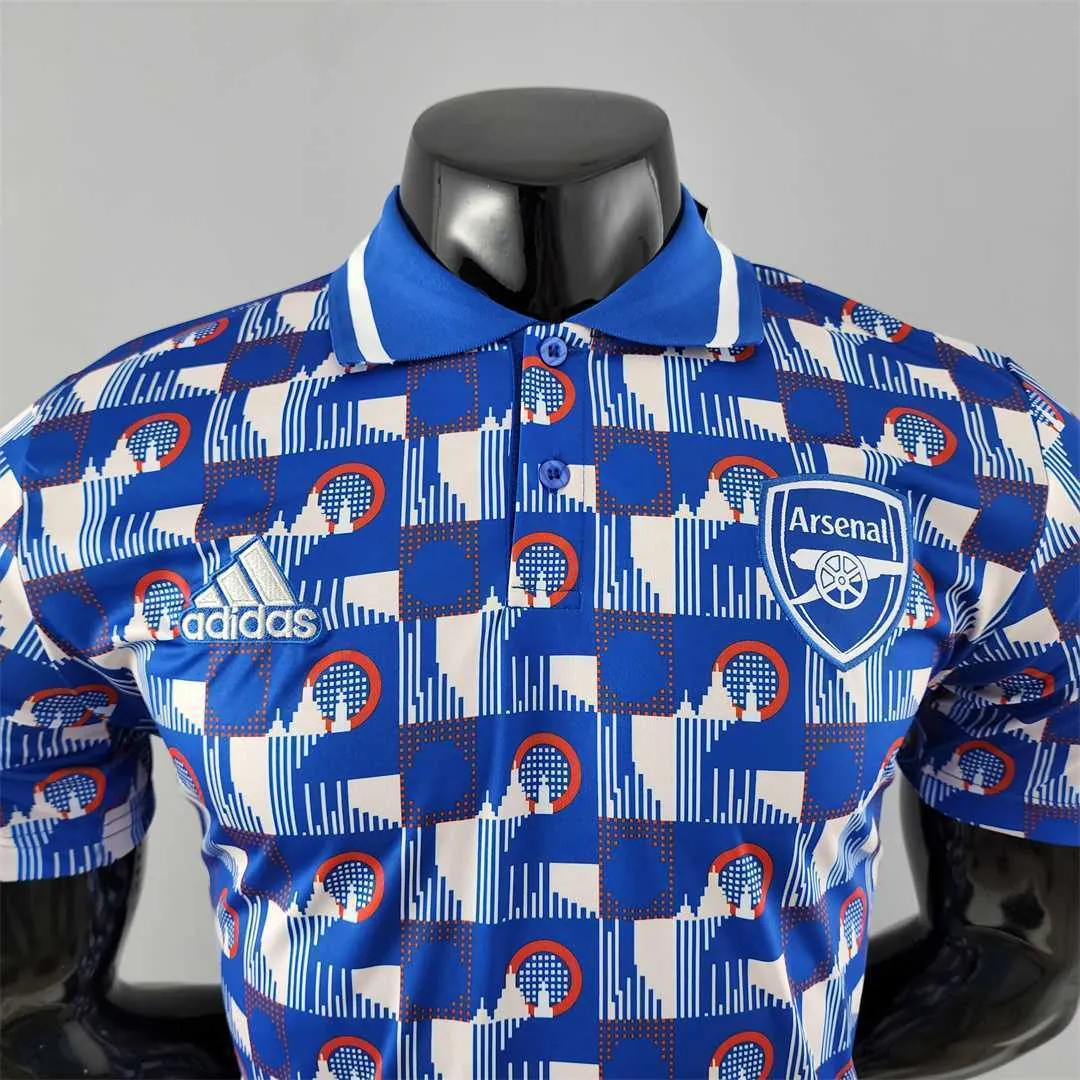 22-23 Arsenal POLO bluewhite plaid 4